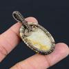 Tree Of Life Fossil Coral Gemstone Pure Copper Wire Wrapped Handmade Pendant Jewelry