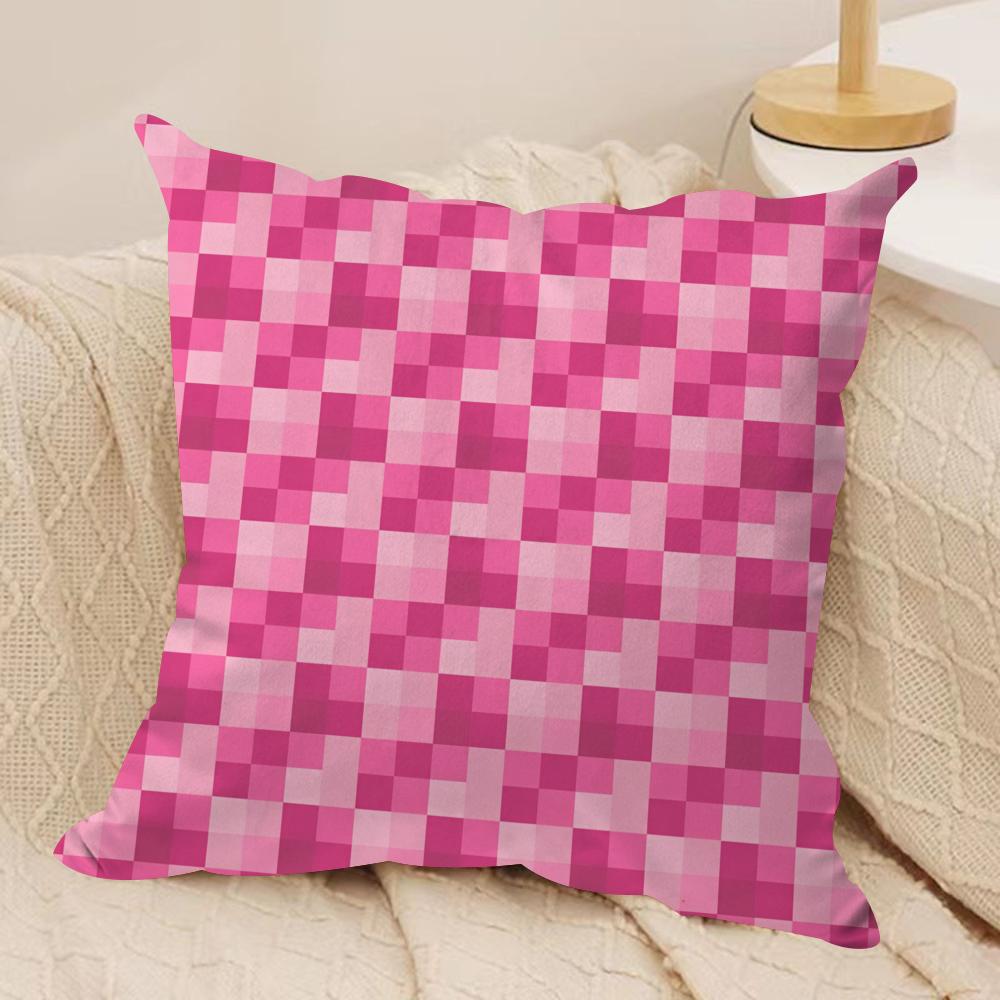 

pink diamond pattern Cushion Cover Soft Plush Fabric DoubleSided Printed Cushion Covers for All Seasons Modern HomeDecor Gift 30cmx30cm