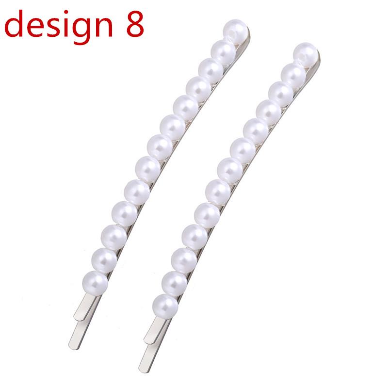 Brude Vintage Faux Pearl Wrapped BB Hårnåler Jenter Glitter Metall Legering Hårklemme Vanndråpe Luksus