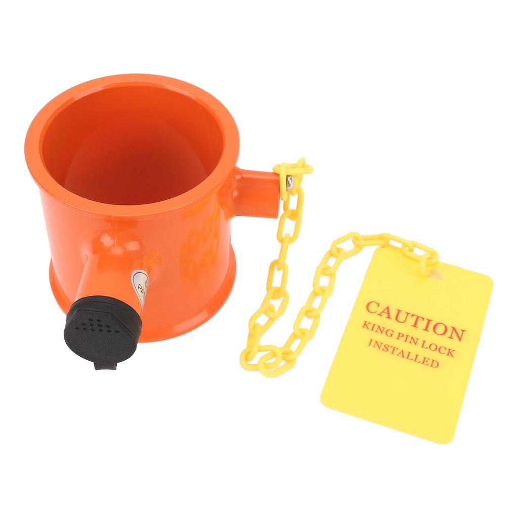 Trailer 5th Wheel Pin Lock 74mm Aluminum Alloy Warning Tag Anti Theft Fifth Wheel Hitch Lock for RV Boat Camper Semi