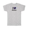 Gift T-Shirt : I Love Montserrat Flag Heart Country Crest Montserratian Expat