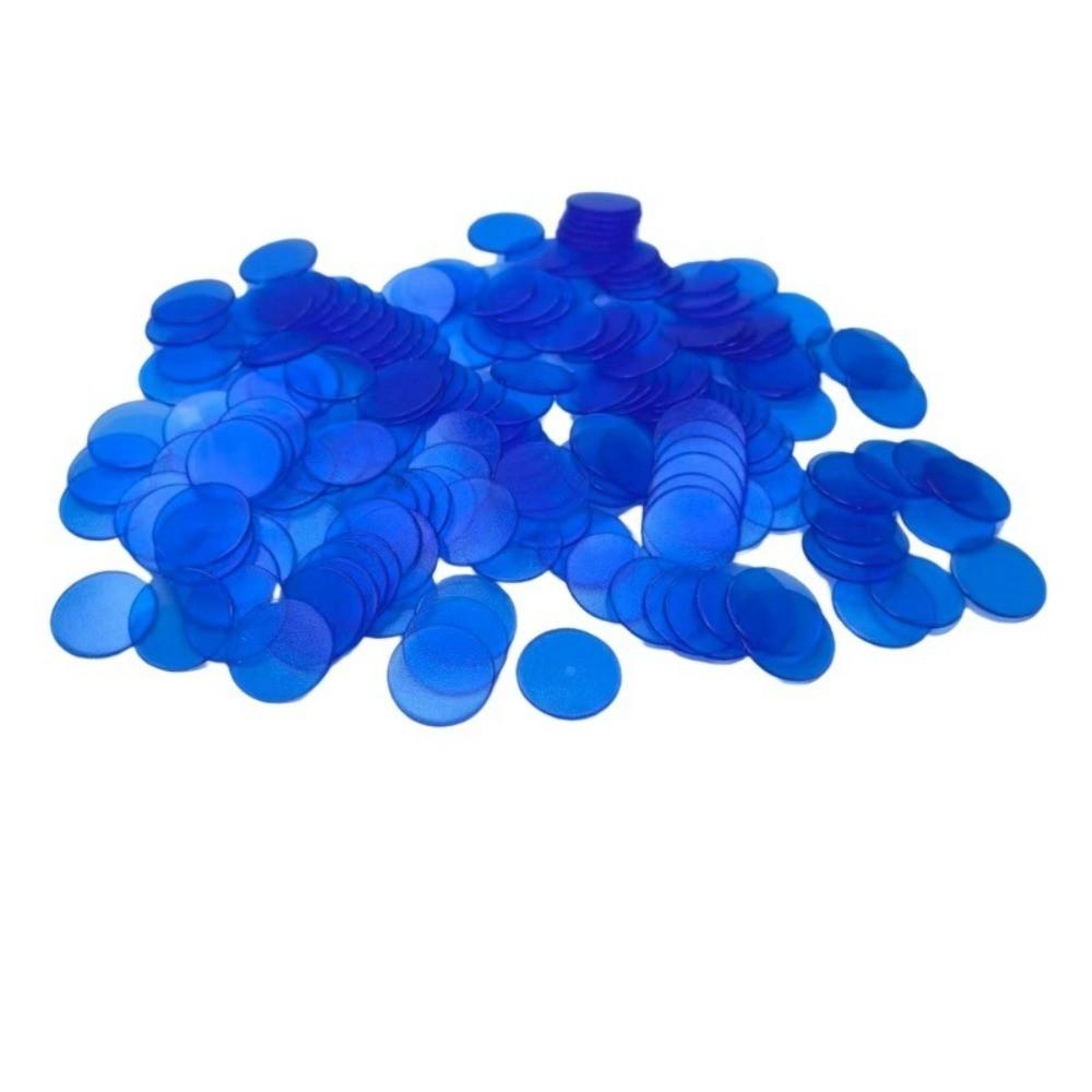 100Pcs Transparent Round Counting Chips Plastic Game Tokens New Teaching Counters Math Education синий