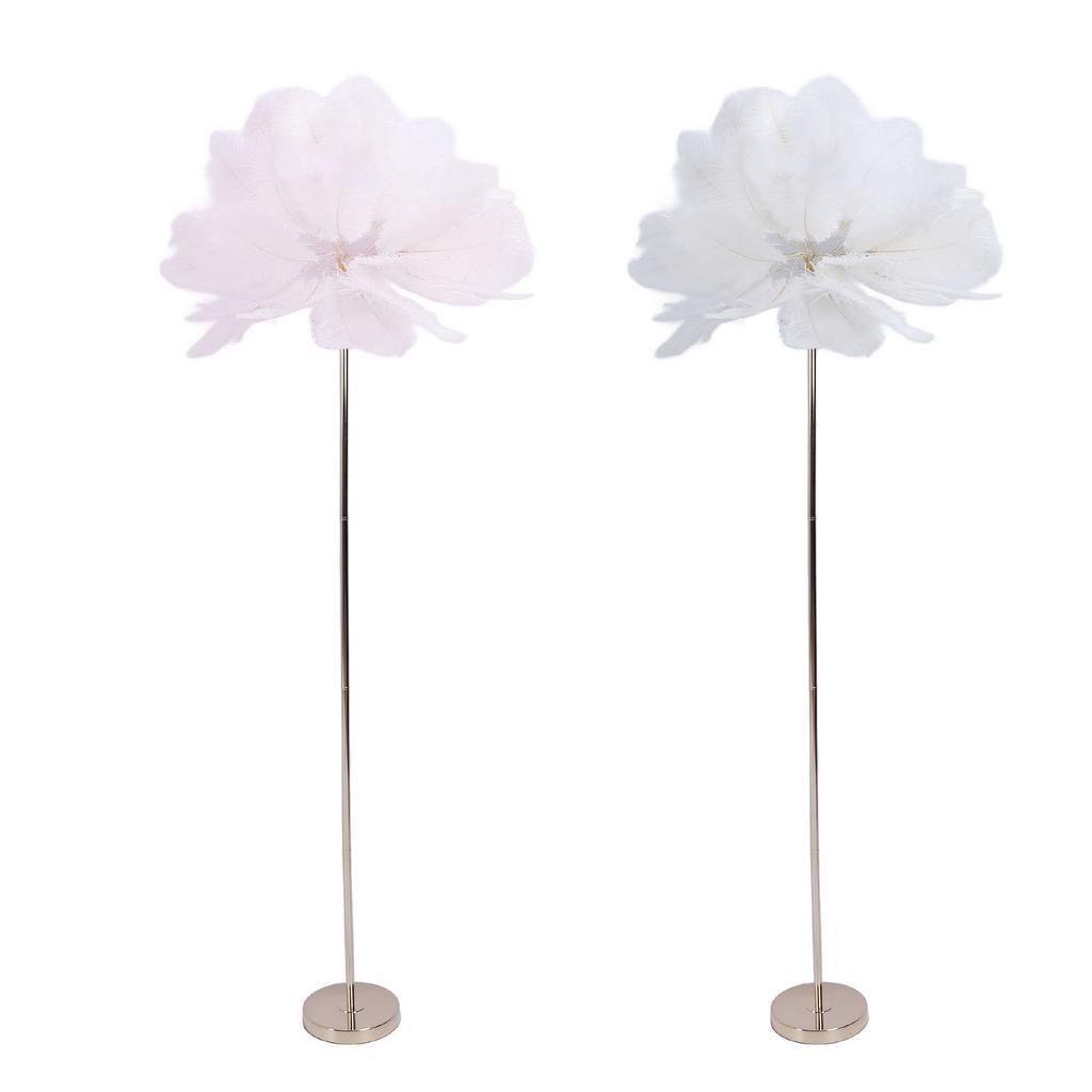 Ostrich Plume Floor Lamp Iron Art 61 Inch LED USB Stepless Dimmable Modern Decorative Standing Lamp 