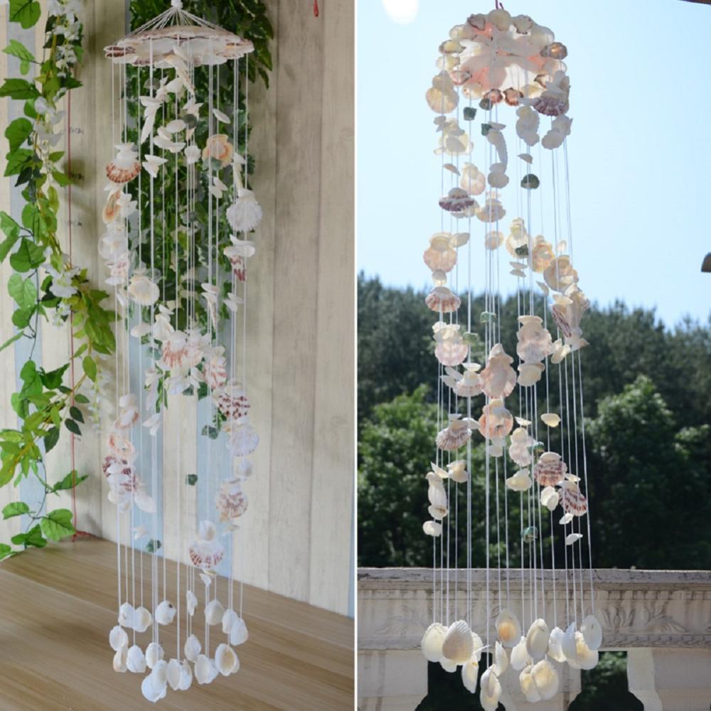 Seashell Wind Chime Voice of The Sea Spiral Natural Conch Shells Beautiful Outdoor Home Decor