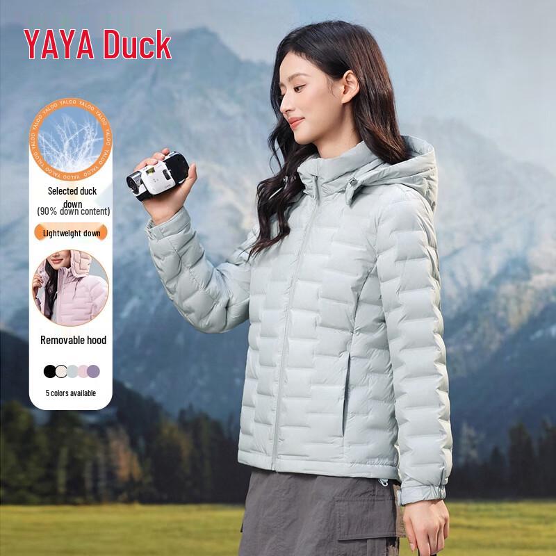 YAYA Women's Lightweight Hooded Duck Down Jacket