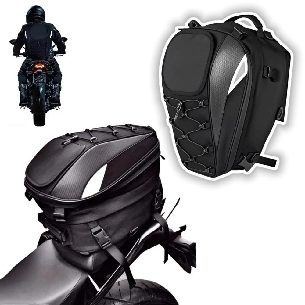 Reflective Motorcycle Rear Seat Bag Waterproof Rider Backpack Motorcycle Tail Bag  Helmet Storage