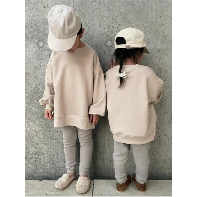 Boys' Autumn and Winter Korean Version of The Knitted Round Neck Sweatshirt Solid Color Pullover Cotton Tops