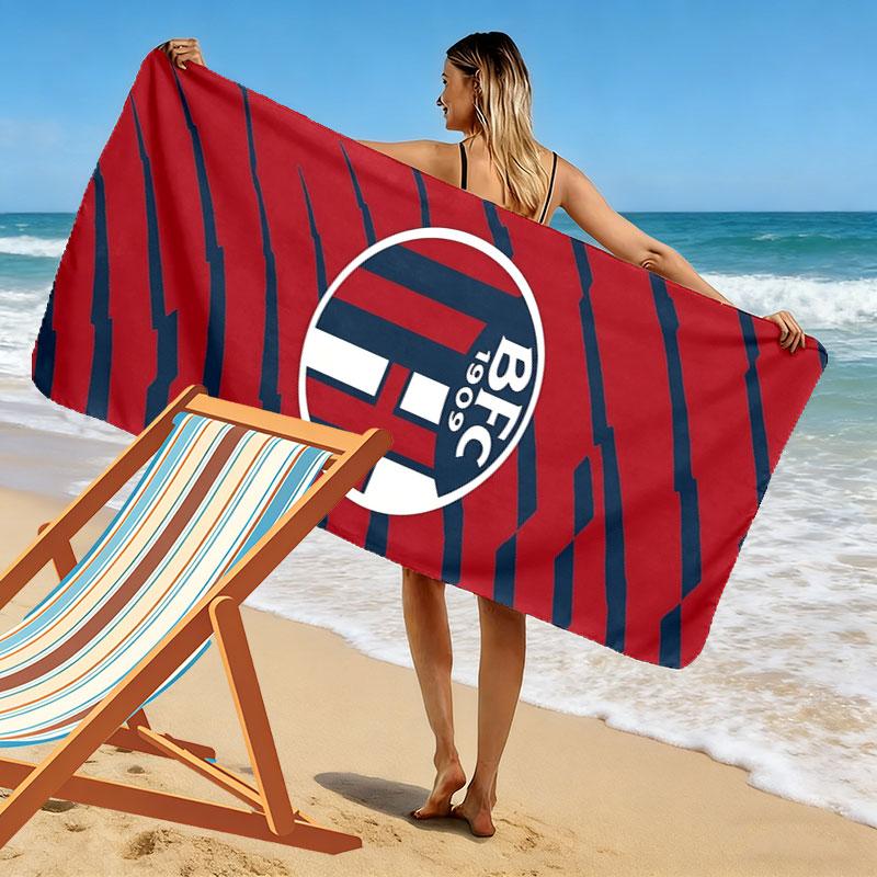 Asciugamano da Spiaggia Stampa Bologna FC 1909, Asciugamano Grande Morbido Asciugatura Rapida per Spiaggia Campeggio Nuoto