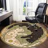 1pc Starry Night Cats Office Round Area Rug, Indoor Mat Suitable For Office, Under Office Chairs Bedroom Living Room Home Decor, Room Deco168