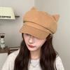 New Beret Women's Face Showing Small Octagonal Hat Retro British Style Newsboy Hat Painter Hat Cute Ears Painter Hat
