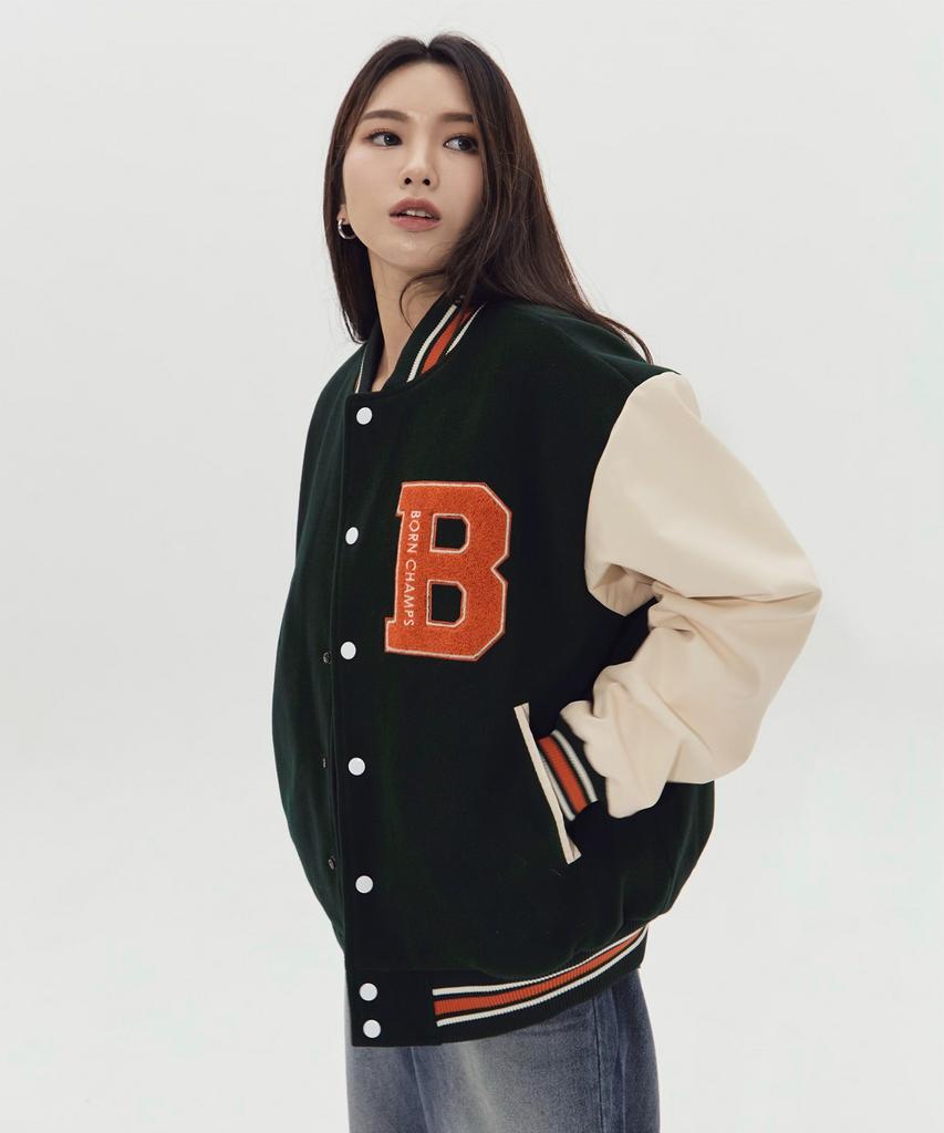 Born Champs [3 Colors] Chmps Globe Logo Varsity Jacket B22Ft13