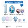 74pcs Frozen Princess Decoration Balloon Garland Arch Kit 40inch Blue Number Foil Balloon for Girl Birthday Party Favors Decor