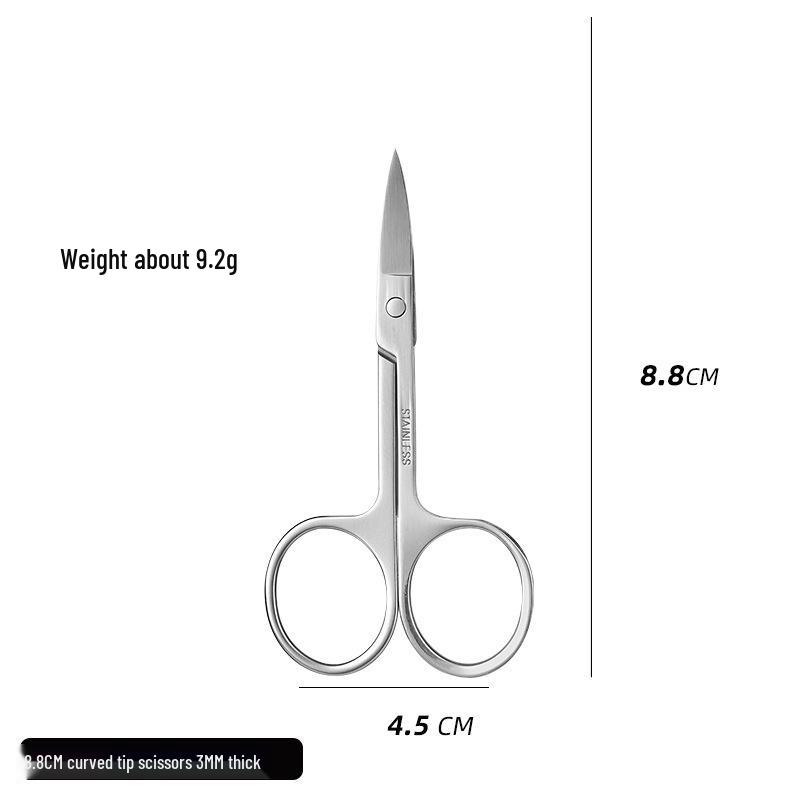 420 Stainless Steel Multi-Purpose Scissors: Large Curved, Straight, Round Tip for Surgical, Beauty, Nose Hair, Eyelid, and Teaching Use.