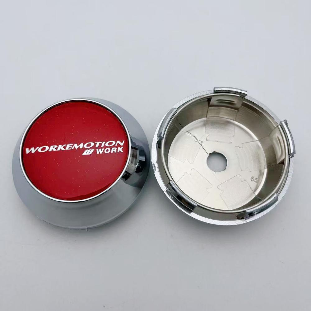 4pcs 60mm 64mm 65mm 68mm 69mm W Work Emotion Logo Badge Car Wheel Center Caps High Cap Wheel Hubcaps Rim Cover Car Accessories