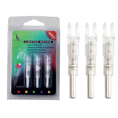 Paquete de 3 culatas iluminadas nocturnas para tiro con arco, 4,5 cm, para flechas de 6,2 mm, automáticas, de polietileno, para arco