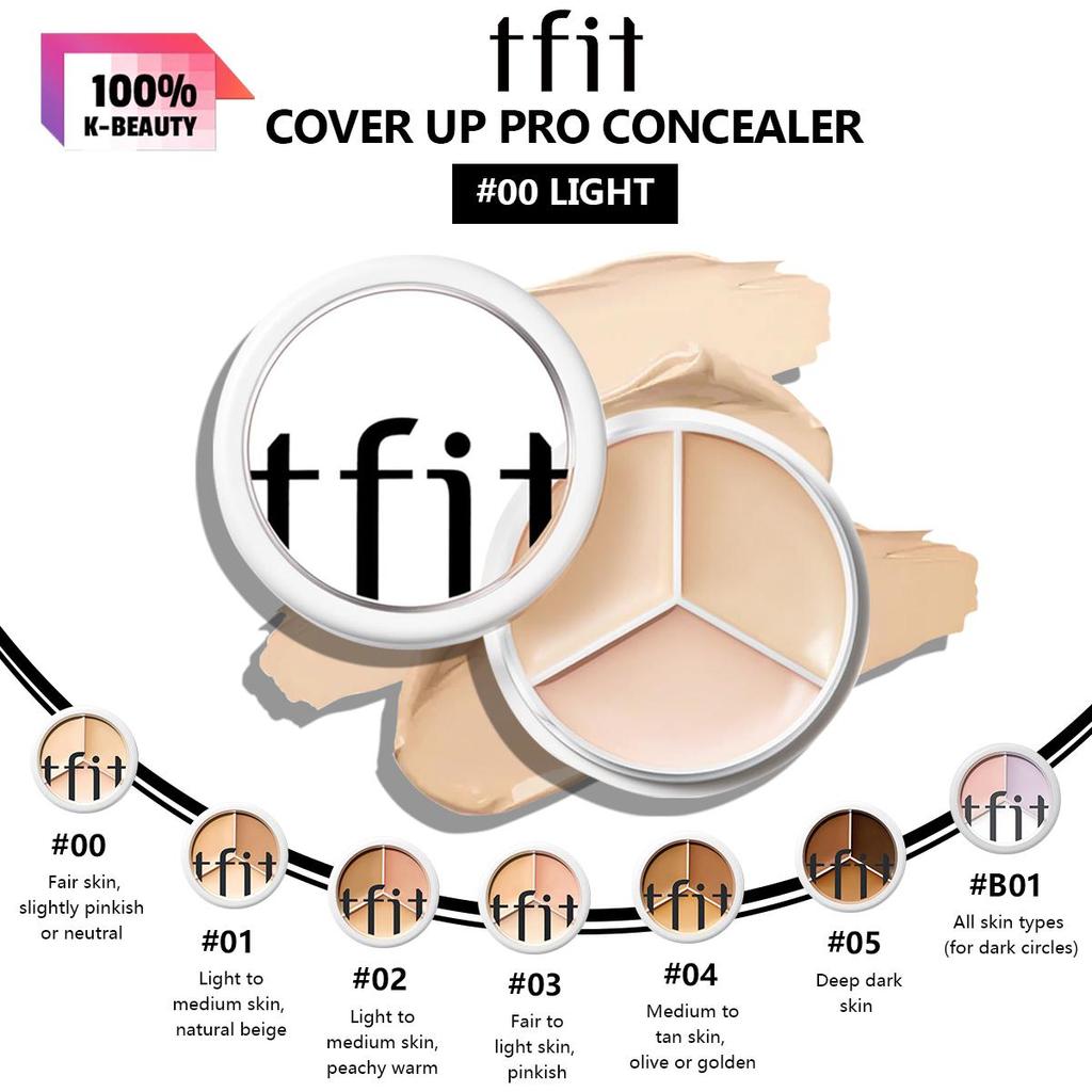 TFIT CORRETIVO COVER UP PRO 15g 00-05, Alta Cobertura, Textura Leve, Maquiagem de Longa Duração, Cosméticos Coreanos, Maquiagem Coreana