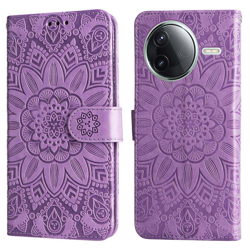 For Xiaomi Poco F7 Pro 5G/Redmi K80 5G Case Sunflower Imprint Leather Wallet Phone Cover