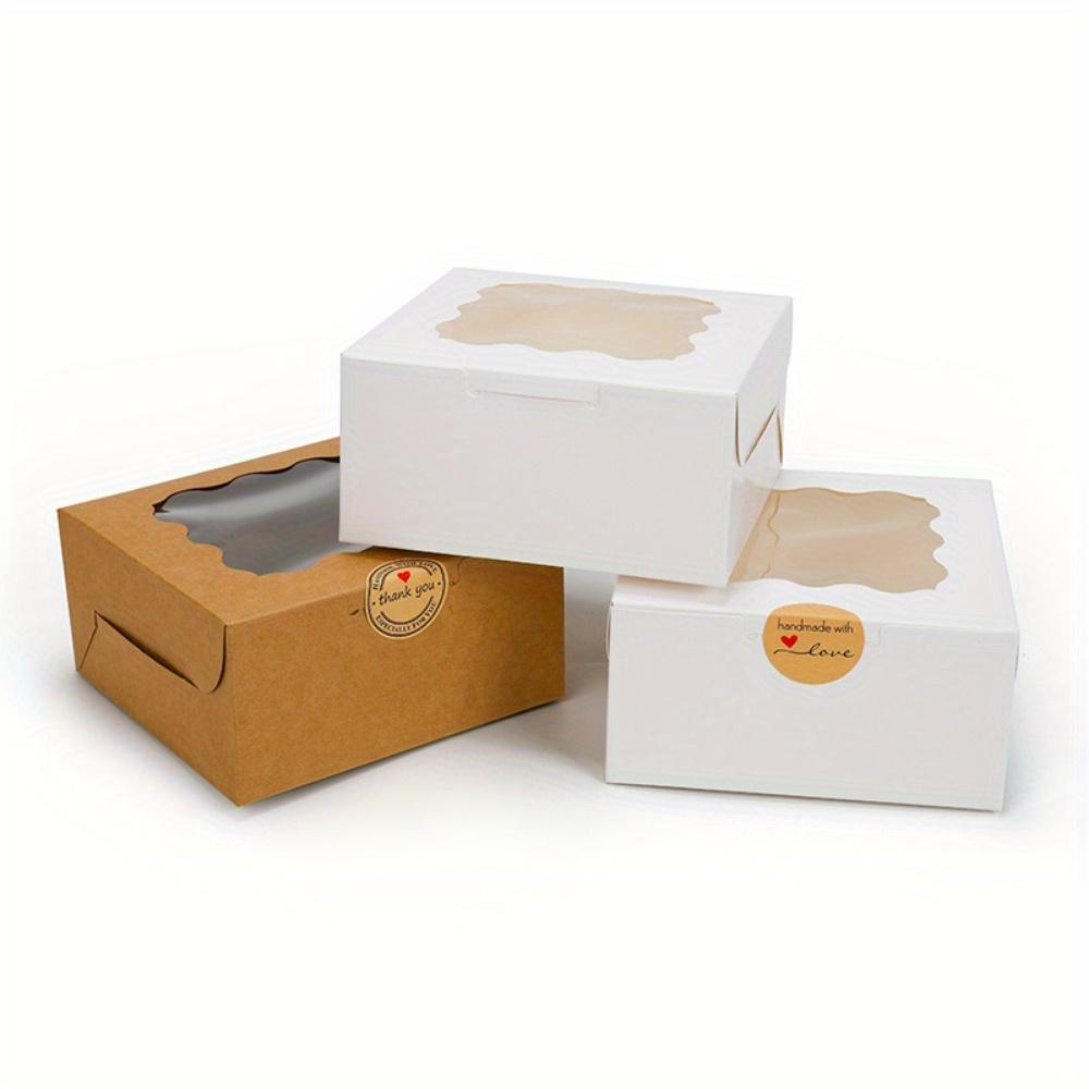 20 Stück Quadratische Geschenk-Displayboxen mit Fenster Kraftpapier Leckerliboxen Verpackungsbox zum Verschenken Schmuck Seife Geschenkverpackungen