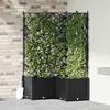 Garden Planter 3 pcs Black 80 x 80 x 143 cm PP