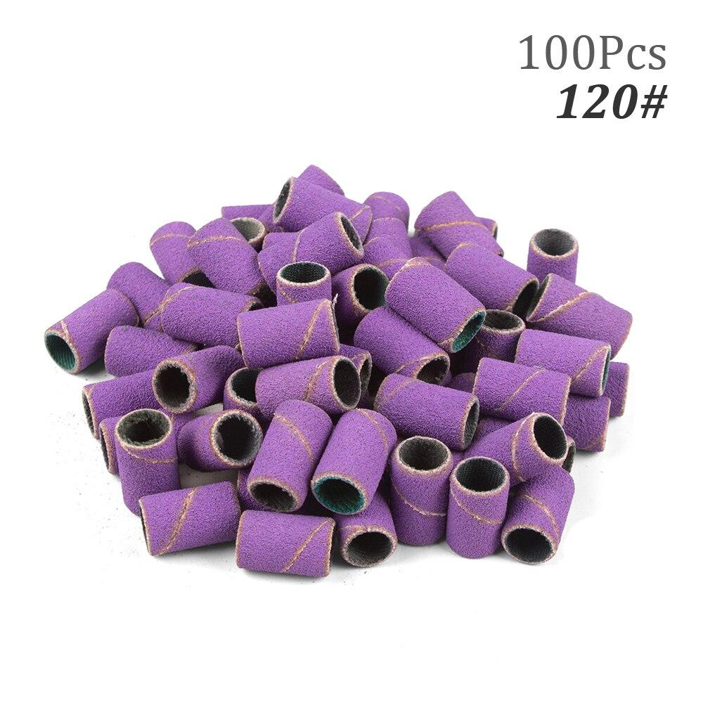100pcs Nail Drill Bits Sanding Bands for Nail Drill File Grinder Sander Band Set for Acrylic Nails Gel Removing Pedicure Tool