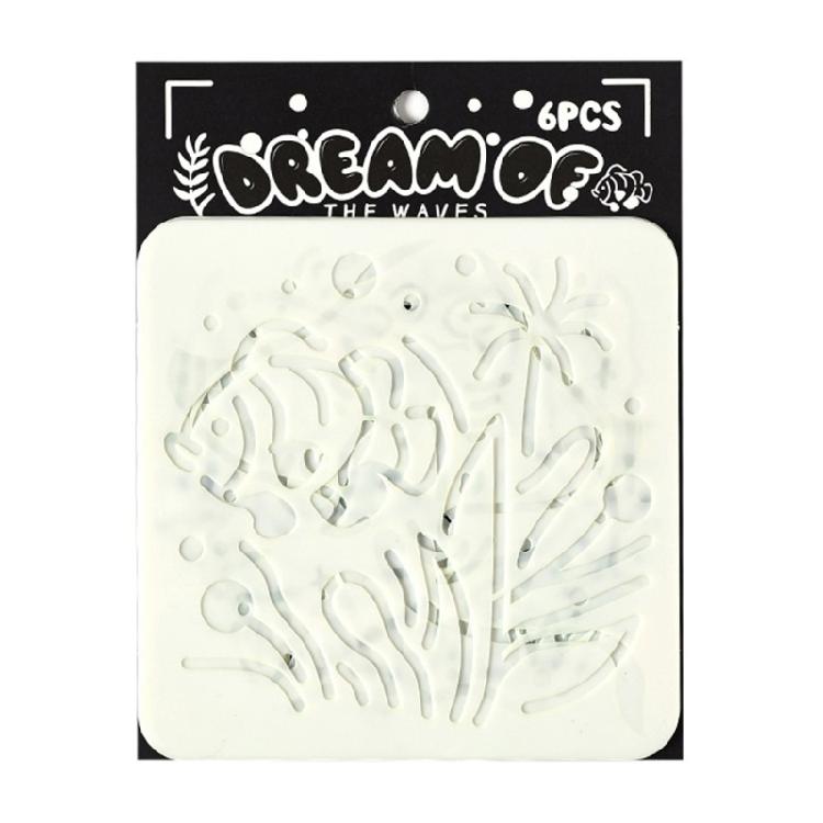

6Pcs Marine Animal Painting Templates Reusable PET Drawing Stencils for Wood Sign Scrapbooking Painting Wall Decoration