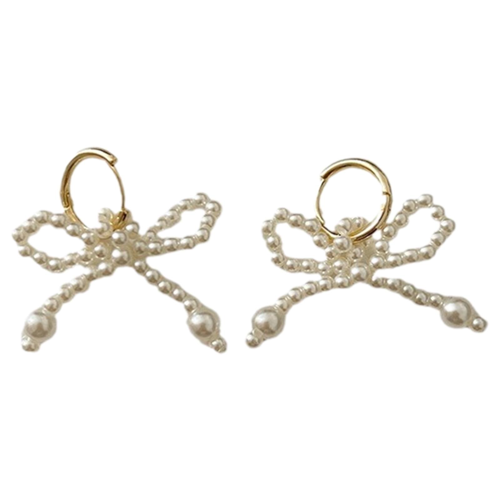 

Модные серьги-бантики, бисерные украшения для ушей, уникальные висячие серьги, изящные украшения для ушей, подарок для модного любителя B