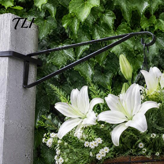 Vertical Garden Hook 4PCS Metal Plant Hanger Bracket, Wall Mounted Hooks, Hanging Basket Bracket Strong Load-bearing Capacity Brackets for Concrete