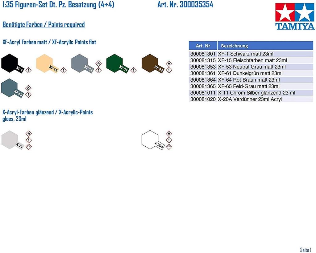 Tamiya Military Miniature Series 354 German Wehrmacht Tank Crew Set Plastic Model 35354 1/35 No.