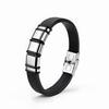 Europäisches & Amerikanisches Minimalistisches Geflochtenes Lederarmband mit Gravierbarer Edelstahlplatte