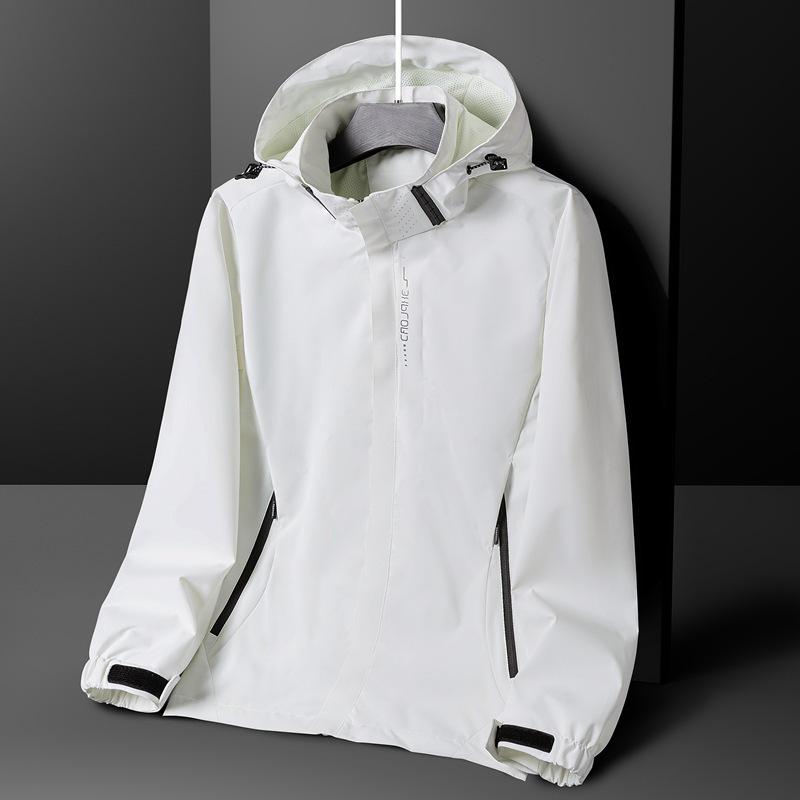Unisex Waterproof Windbreaker: Spring/Autumn Lightweight Hooded Jacket for Outdoor Activities.