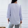 Blusa da Donna Casual Elegante Manica Lunga Scollo a V Colore Unico Larga Camicia Autunnale da Pendolare