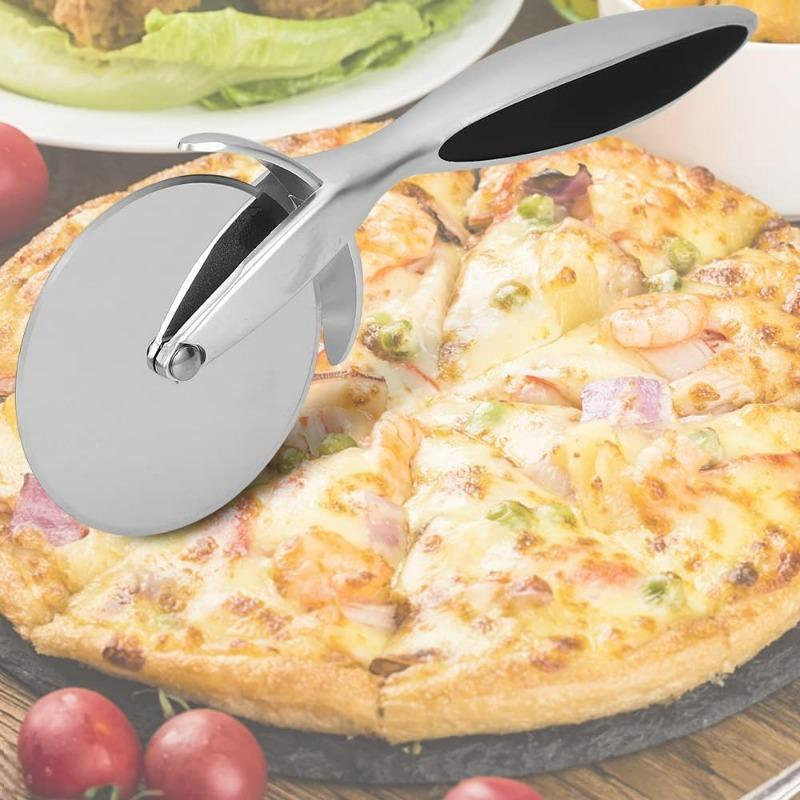 Stainless Steel Pizza Cutter Single Wheel Cake Bread Pies Round Zinc Alloy Handle Kitchen Cutting Tools Pizza Slicer 1