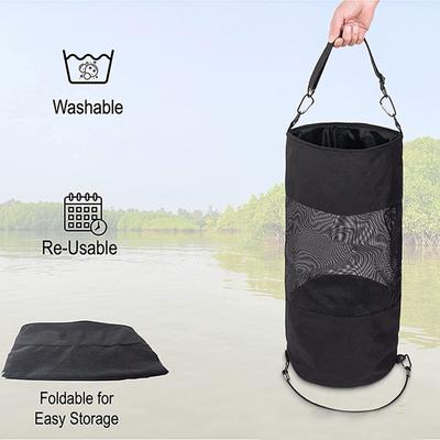 Boat Trash Bag Hanging Grid Clothespin Storage Bag Outdoor Drawstring Clothespin Organization Bag Household Supplies
