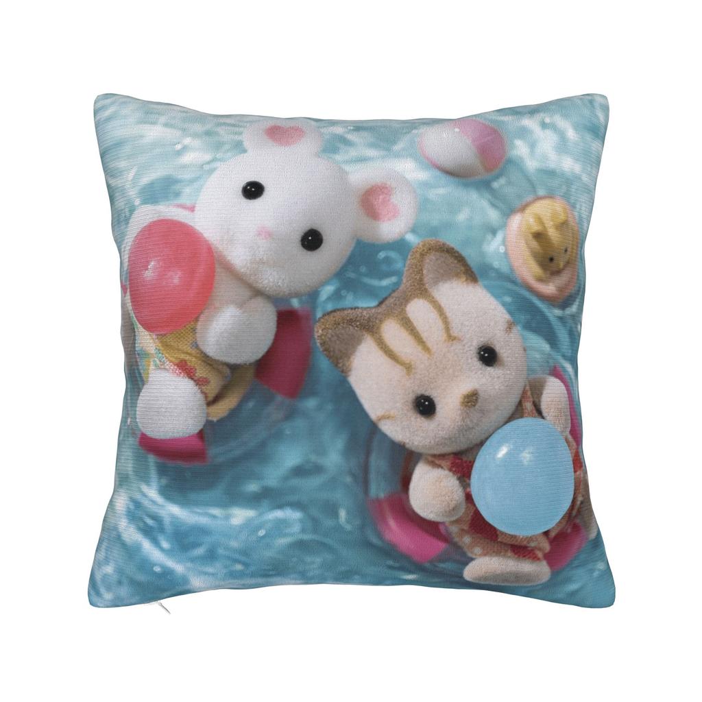 Sylvanian Families Pillow Case Soft Pillow Cover Morden Cushion Cover For Living Room Chair