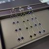 High Version of The Ten-flower Necklace Lucky Four-leaf Clover 10-flower Necklace Clavicle Chain Agate Women's Necklace