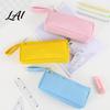 Practical Pen Storage for Classroom Pencil Case with Zipper And Handle Durable Oxford Solid Color Soft EVA Stationery Holder Kids Organizer Portable