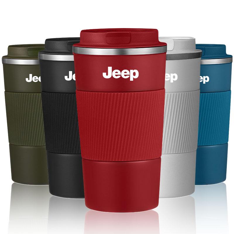 5 Colours Stainless Steel Coffee Cup Thermal Mug Car Sticker For Jeep Wrangler Grand Cherokee Renegade Tyre Stem Air Caps AKL1