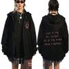 Lil Peep Tour Inspired Zipper Hoodie Men Streetwear Oversized Long Sleeve Pullover With Graphic Print