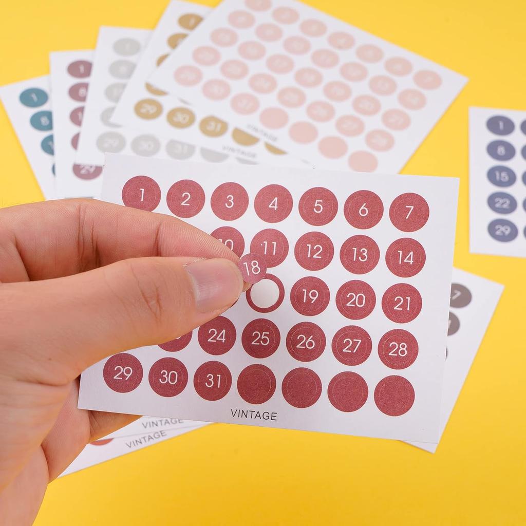 Planner Stickers 12 Date Dot Index Number  journaling Stickers for to Do Lists Planner Accessories(420 Pieces)