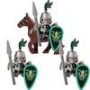 MOC Building Blocks Medieval Character Accessories Warhorses Militiamen Dragons Castles Knights Brick Gifts Toy Helmets Shields