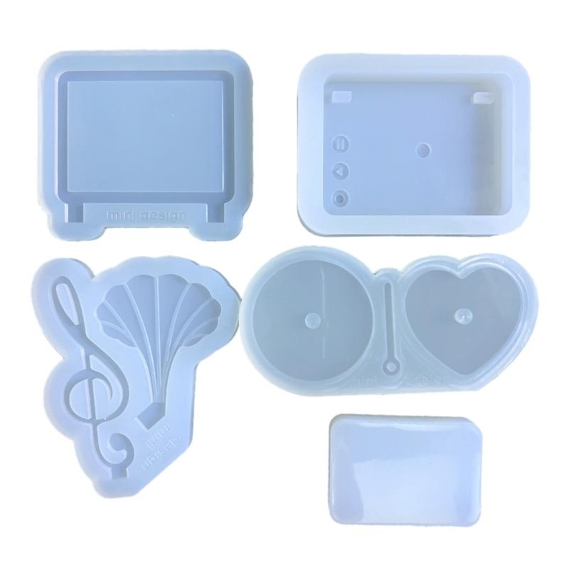 Resin Shaker Mold Heart Photo Frame Resin Mold Silicone Record Player Mold Kit Table Ornaments Mold for Home Decorations 1