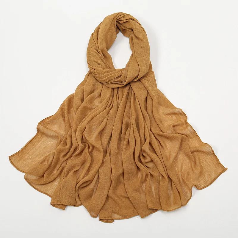 2024 Soft Rayon Cotton Muslim Hijabs for Women Scarf Plain Shawls Femme Musulman Viscose Rayon Headscarf Islamic Turban Headband