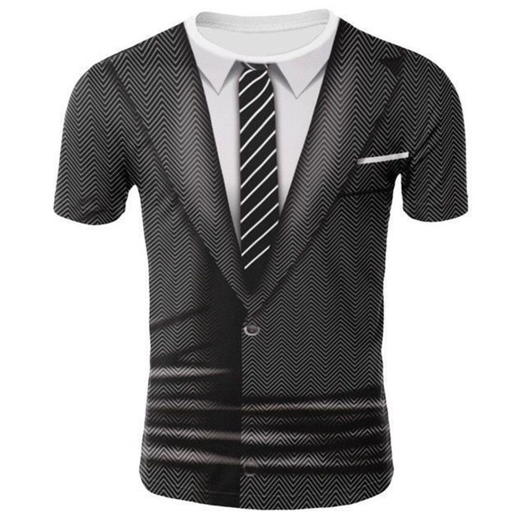 Boys Round Neck Short Sleeve 3D Printed Funny Pattern Casual T-Shirt Tops