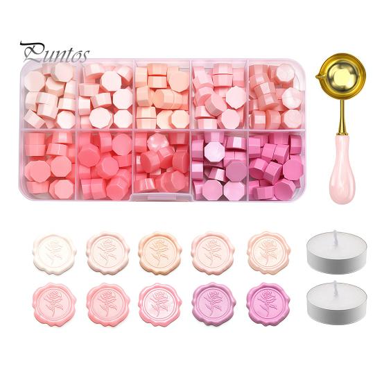 Manual Seal Making Tools Wax Kit, with Sealing Beads Spoon And Candles, DIY Stamp for Wedding Invitations Envelopes Artistic Melting