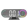 Digital Alarm Clock LED Large Display Loud Mirror Desk Clock with 16 Color Night Light 3 Brightness Settings for Heavy