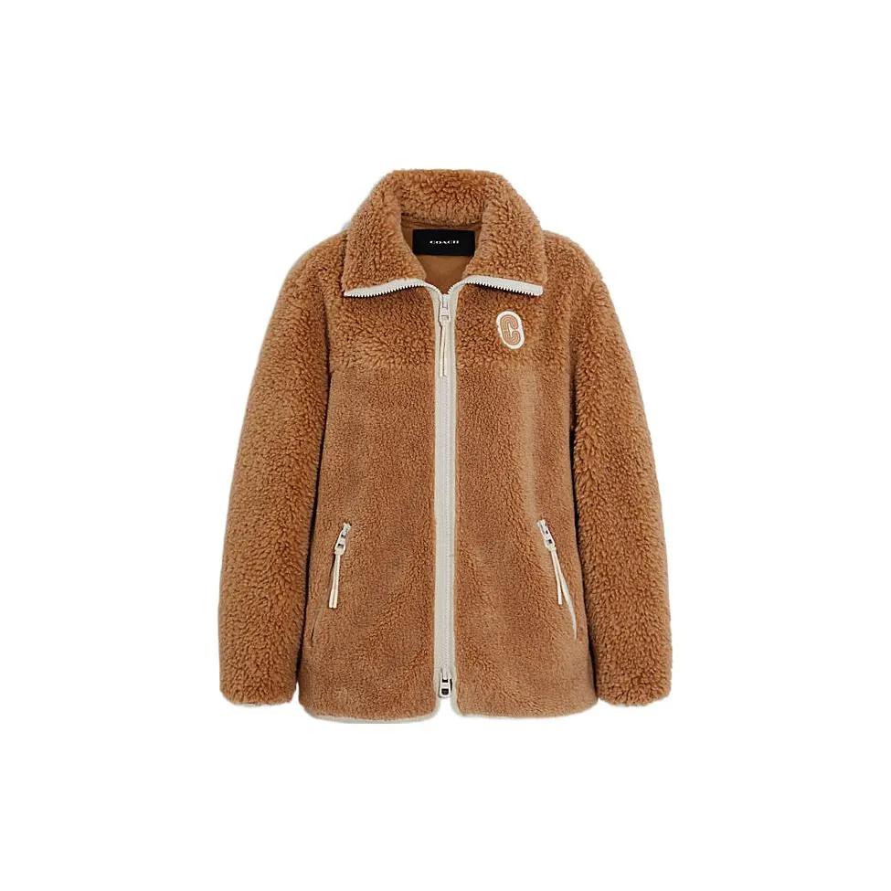 COACH FW22 Jackets Coats Women's Brown (Unisex) Velvet Jackets CB629 HZL