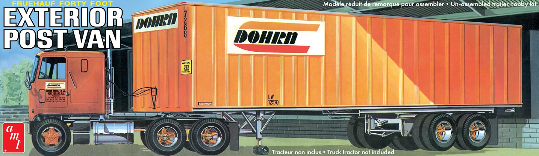 

AMT Full Half 40ft Exterior Post Van Trailer Plastic Model AMT1357 1/25