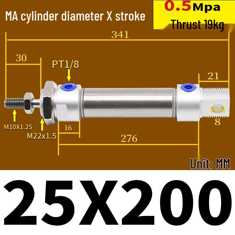 Corrosion Resistant Stainless Steel Pneumatic Cylinder 16-40mm/50-150mm