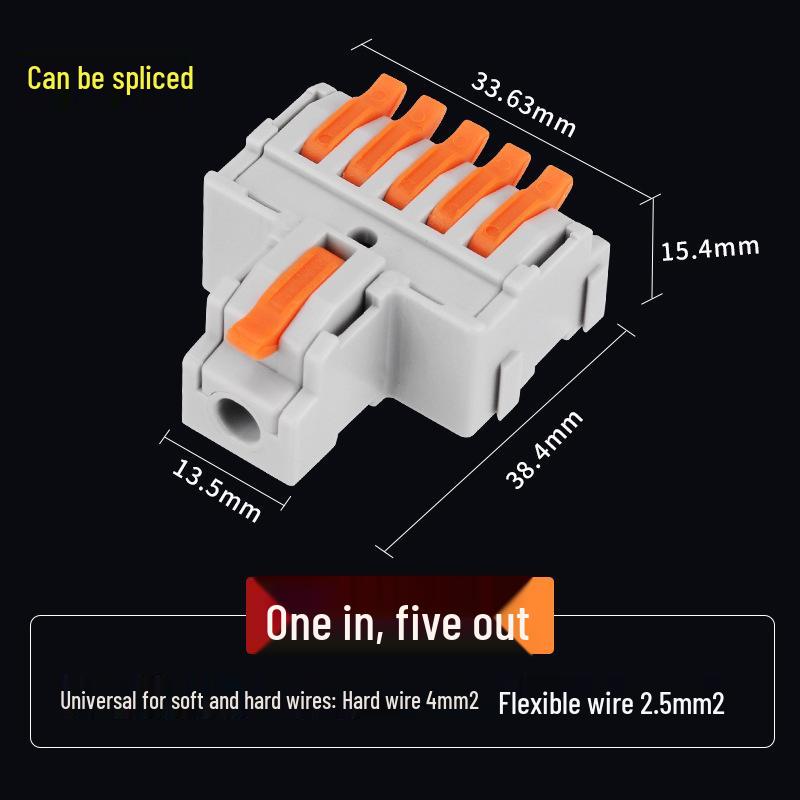 220V Quick Wiring Terminal Block: 2-In/4-Out/6-Out Wire Connector Splitter