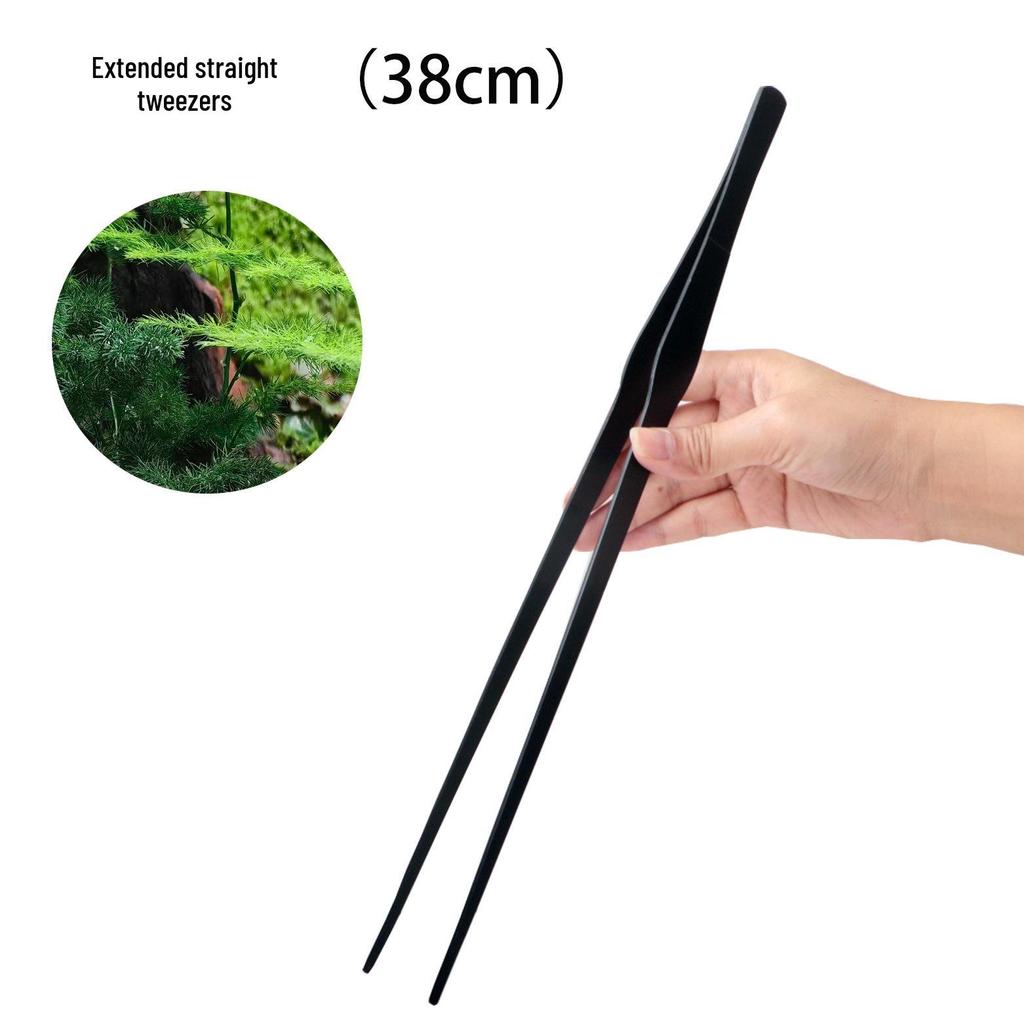 Aquatic Plant Tool Set: Stainless Steel Scissors, Carbon Black Tweezers, Poop Sucker, Fish Tank Cleaning Supplies